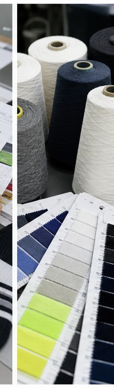 Yarn selection with yarn cones and swatches