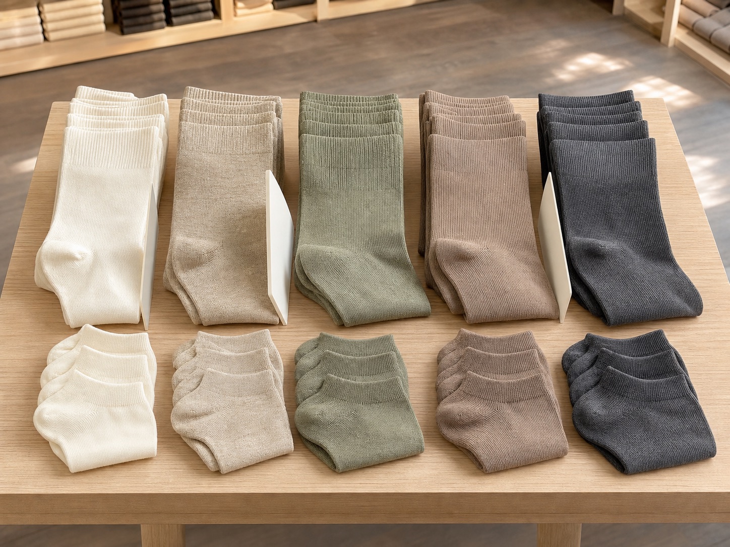 Bamboo socks assortment for everyday basics brands