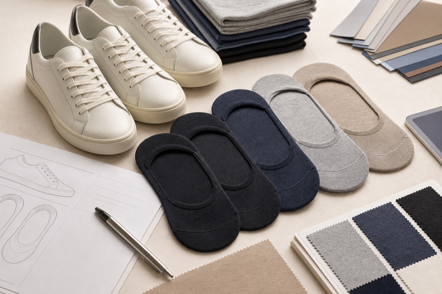 No-show socks for footwear and sneaker brands
