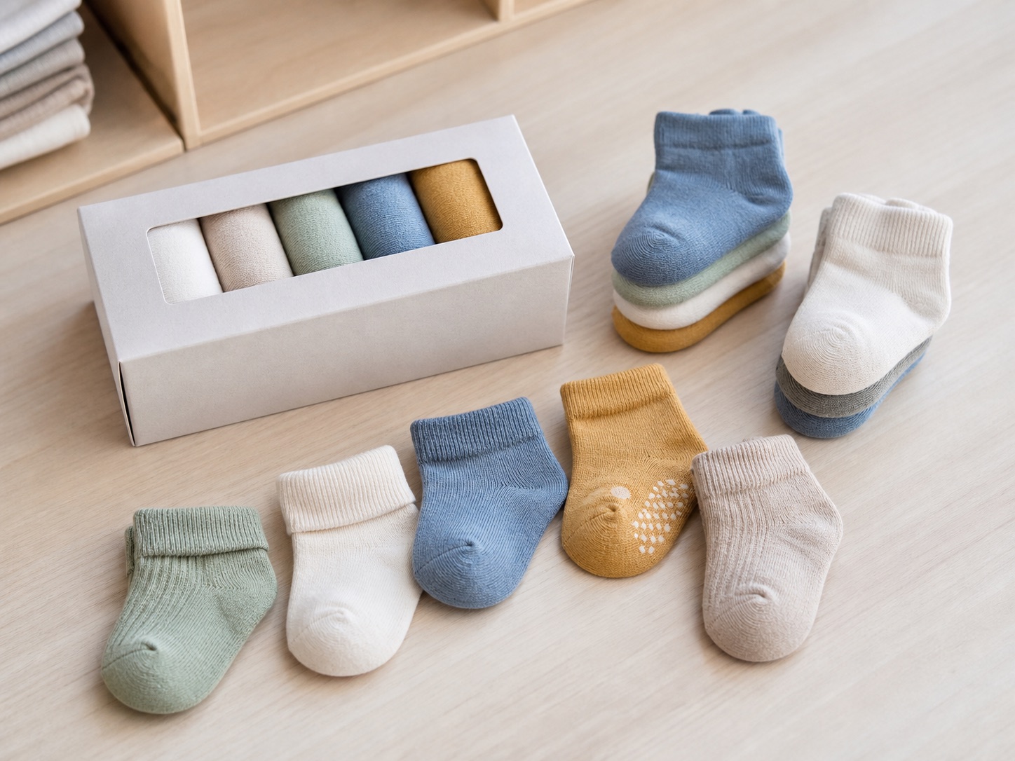Baby and toddler sock range with grip option