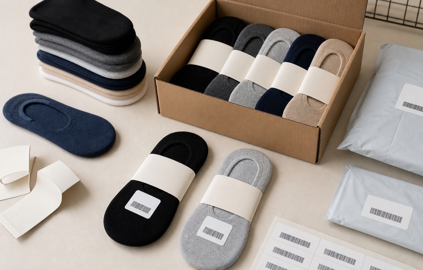 No-show sock e-commerce and subscription assortment