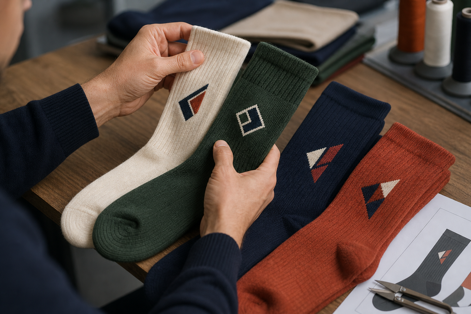 Custom logo sock development