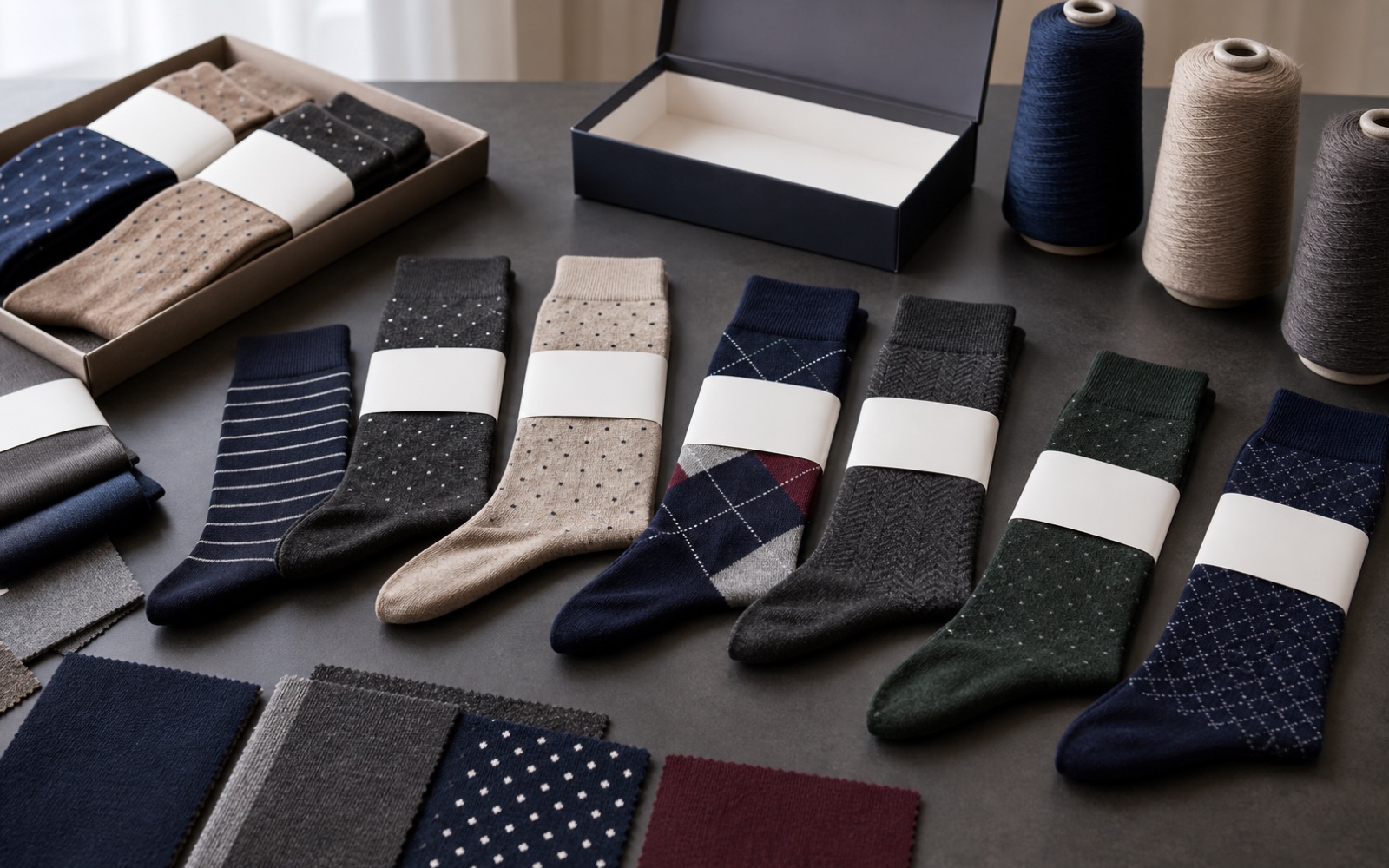 Custom dress sock color and pattern collection