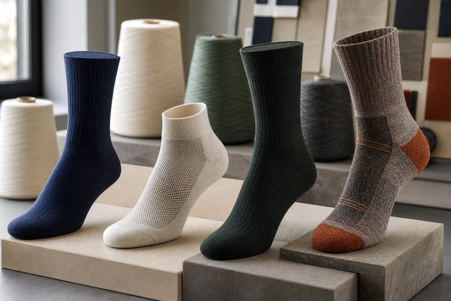 Custom sock base material options