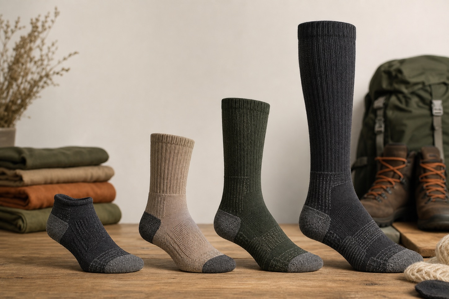 Merino sock length and outdoor structure options