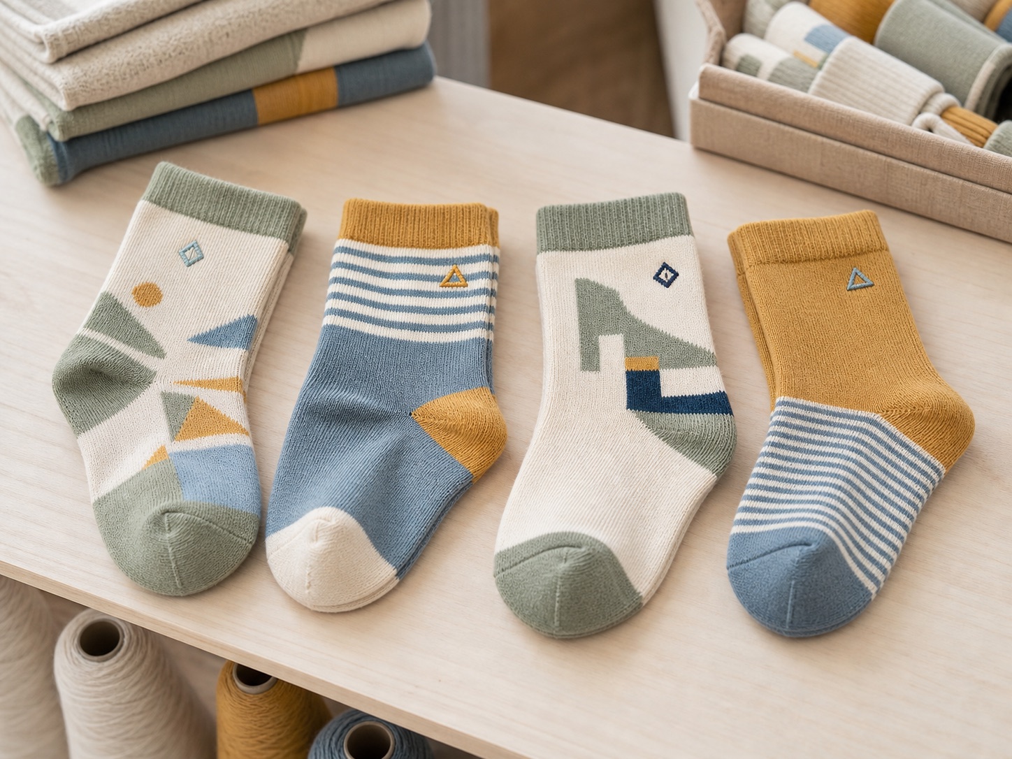 Kids sock original pattern and logo options