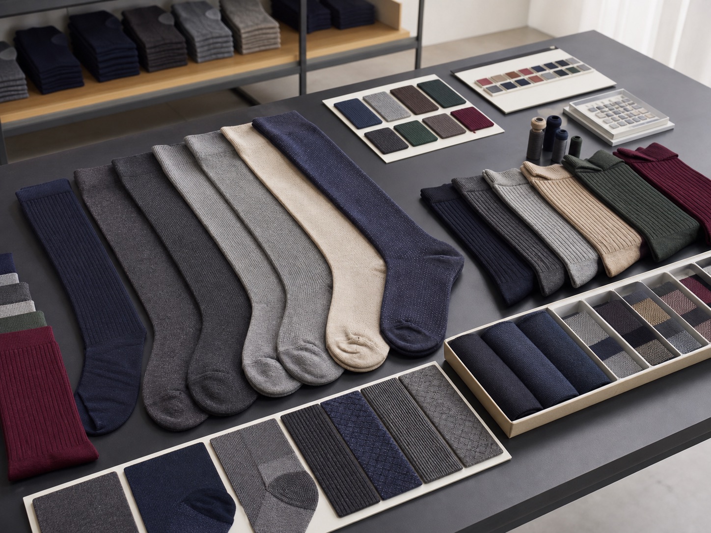 Dress sock length and structure options
