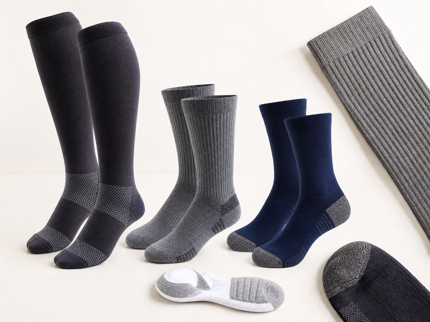 Compression sock length and structure options