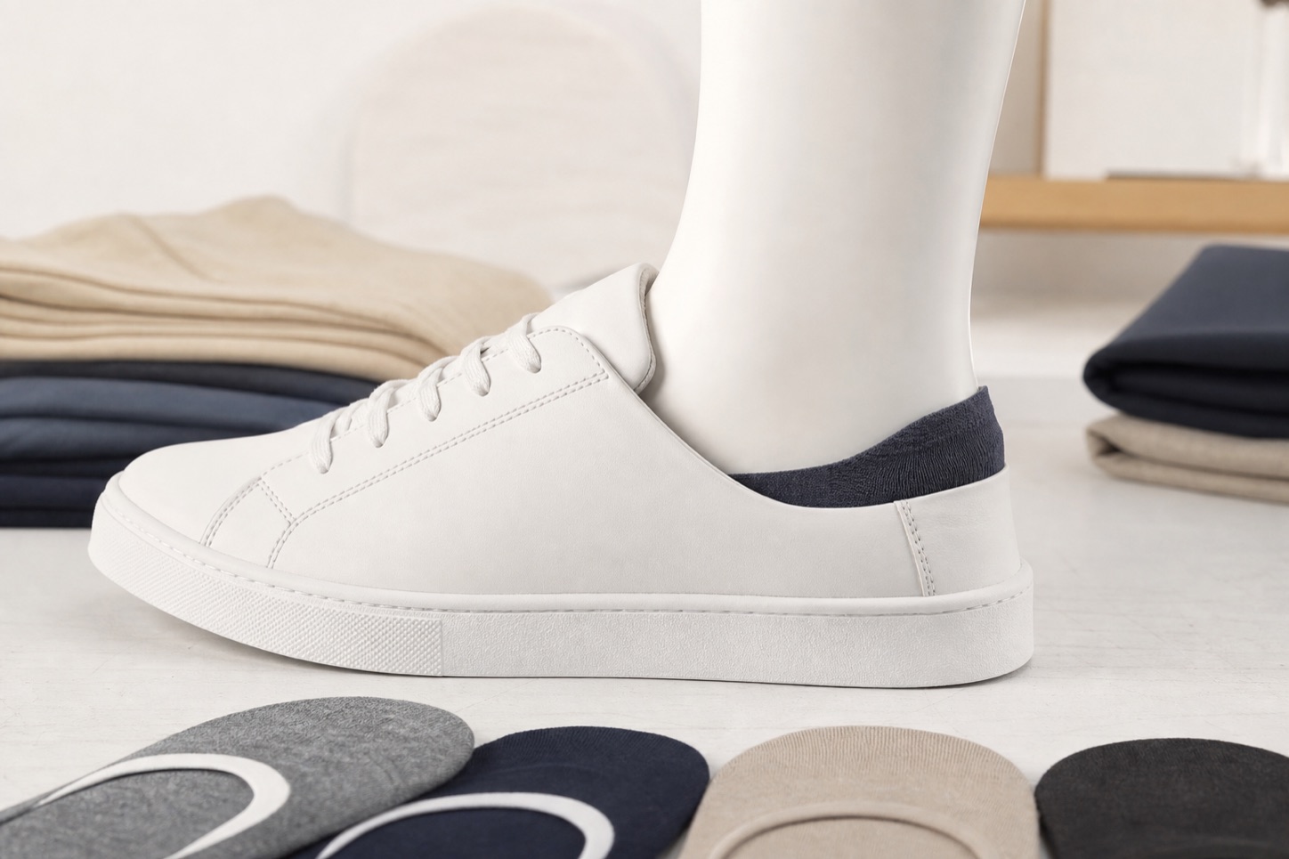 Invisible low-cut no-show sock profile