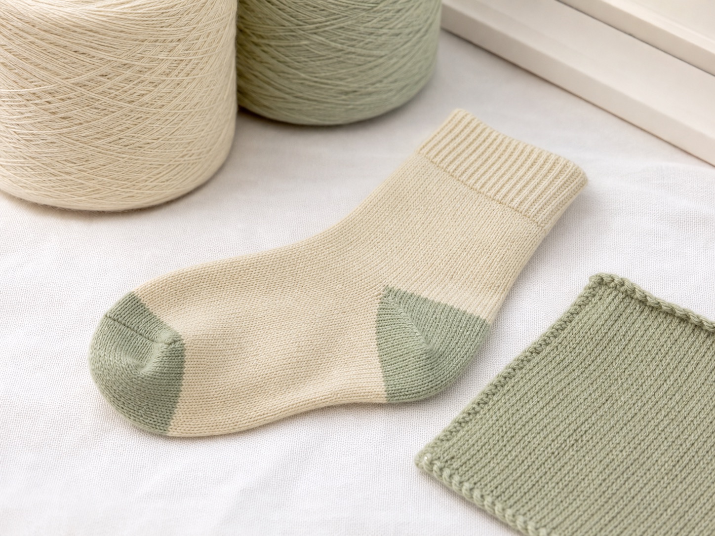 Soft fine-knit kids sock detail