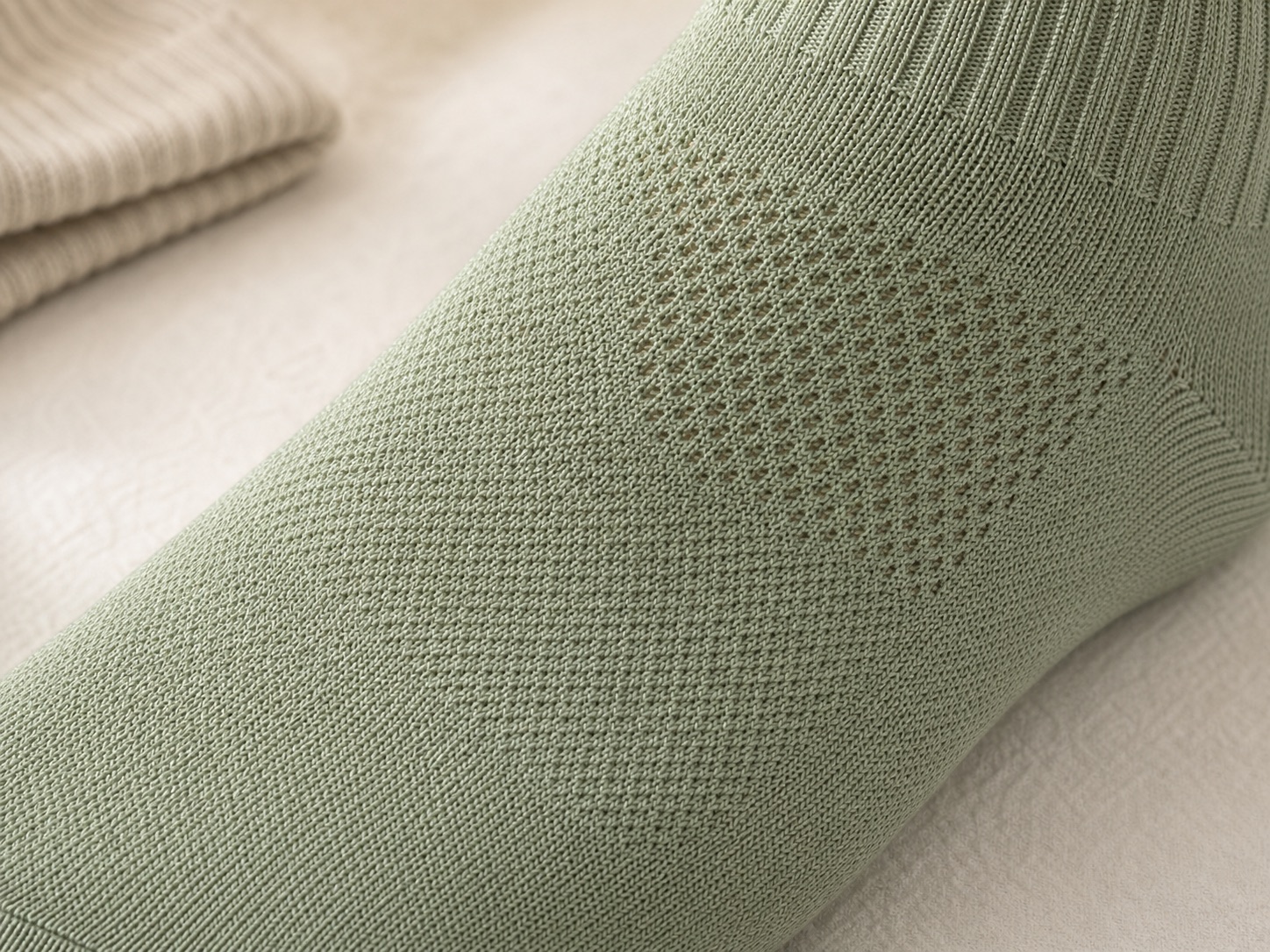 Breathable fine-knit structure for custom bamboo socks