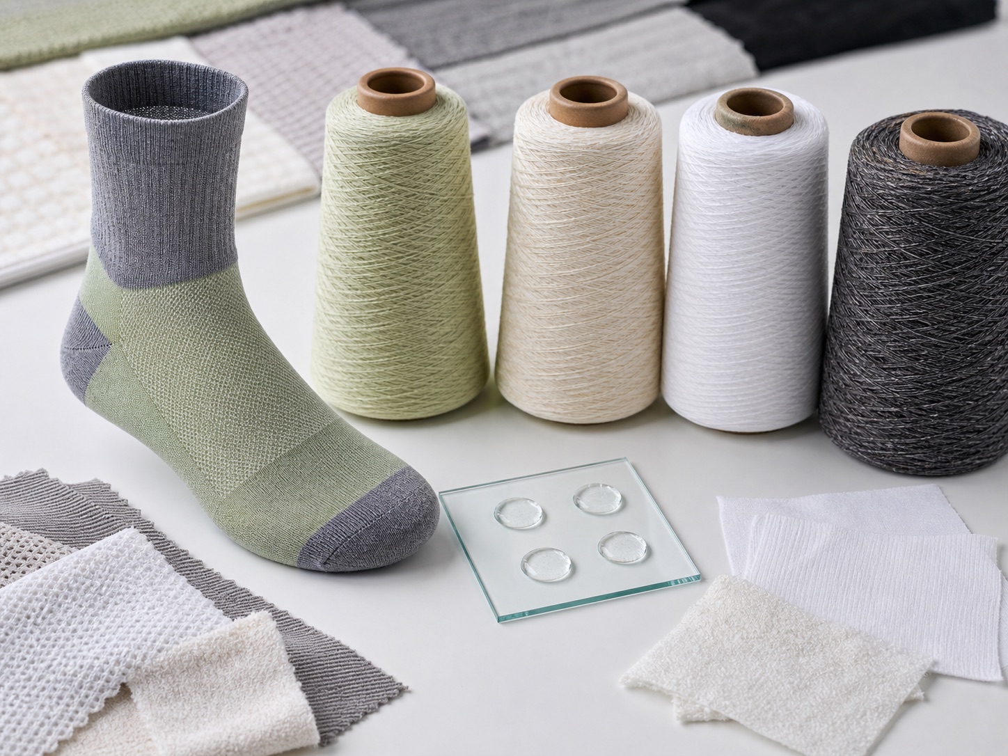 Bamboo sock moisture-management knit options