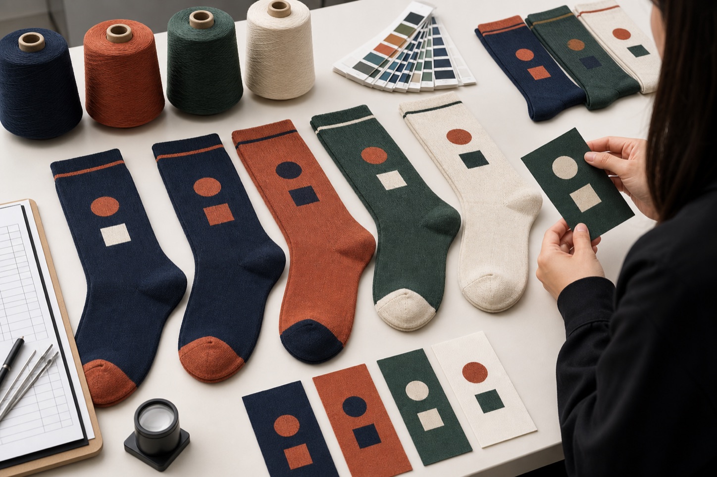 Color matching for branded sock production