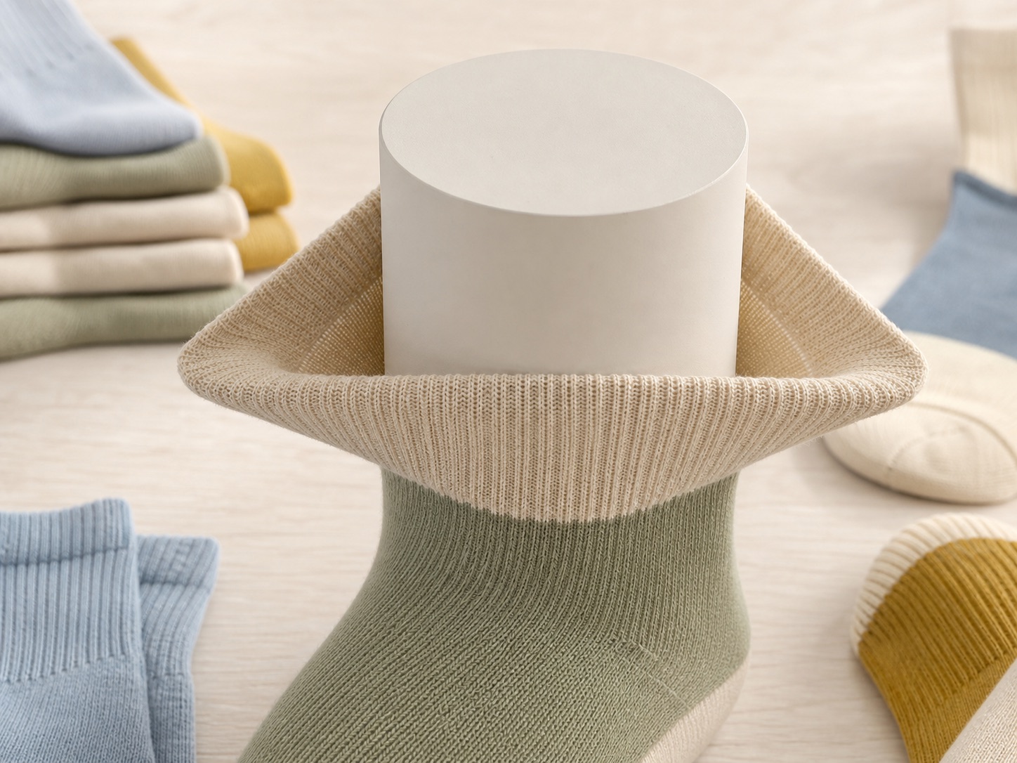 Gentle elastic cuff on a kids sock