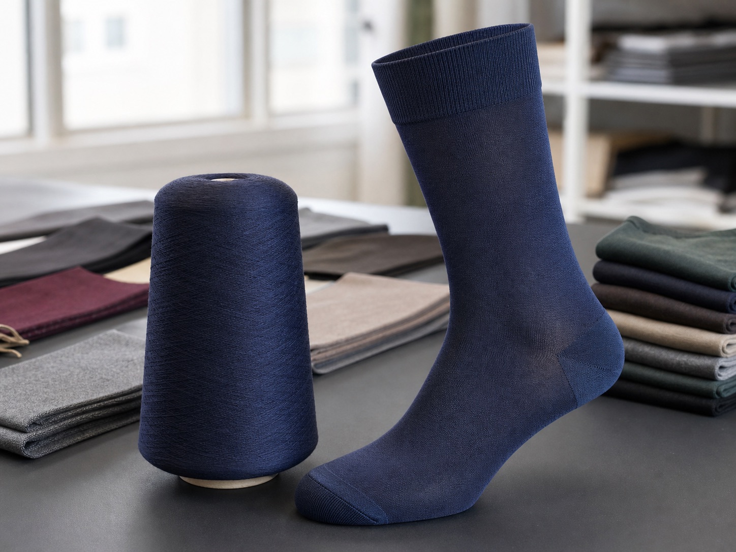 Comfort rib cuff on a dress sock