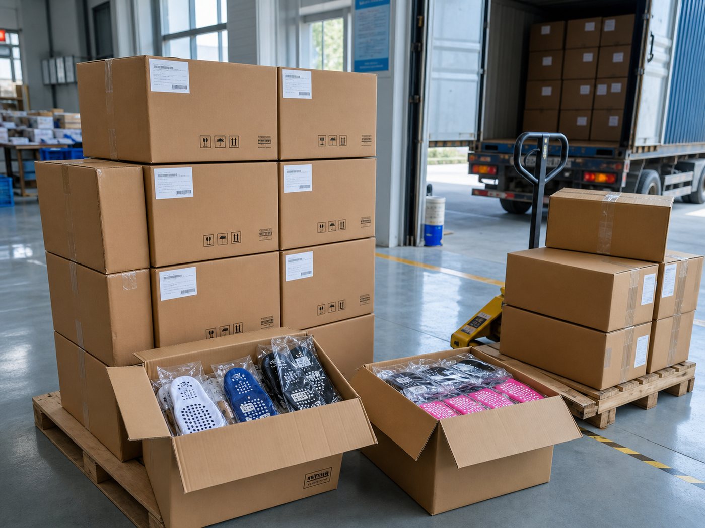 Export cartons ready for bamboo sock shipping