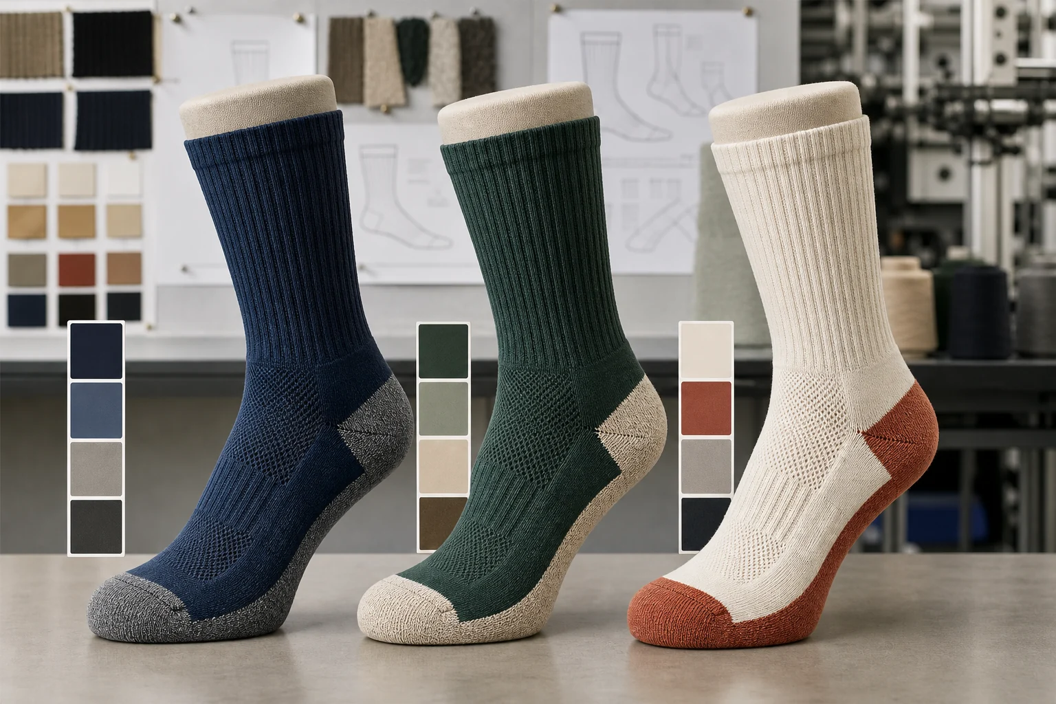 Logo sock structure and color options