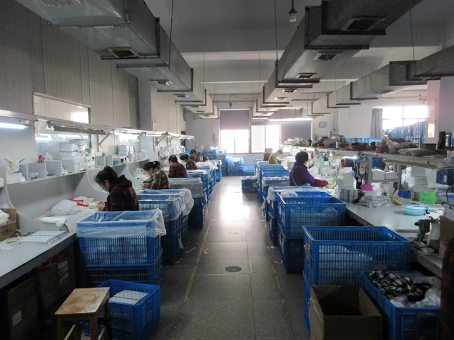 Final sock quality control area in the factory