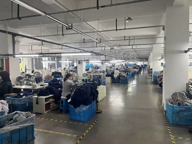 Sock packaging check area in the factory