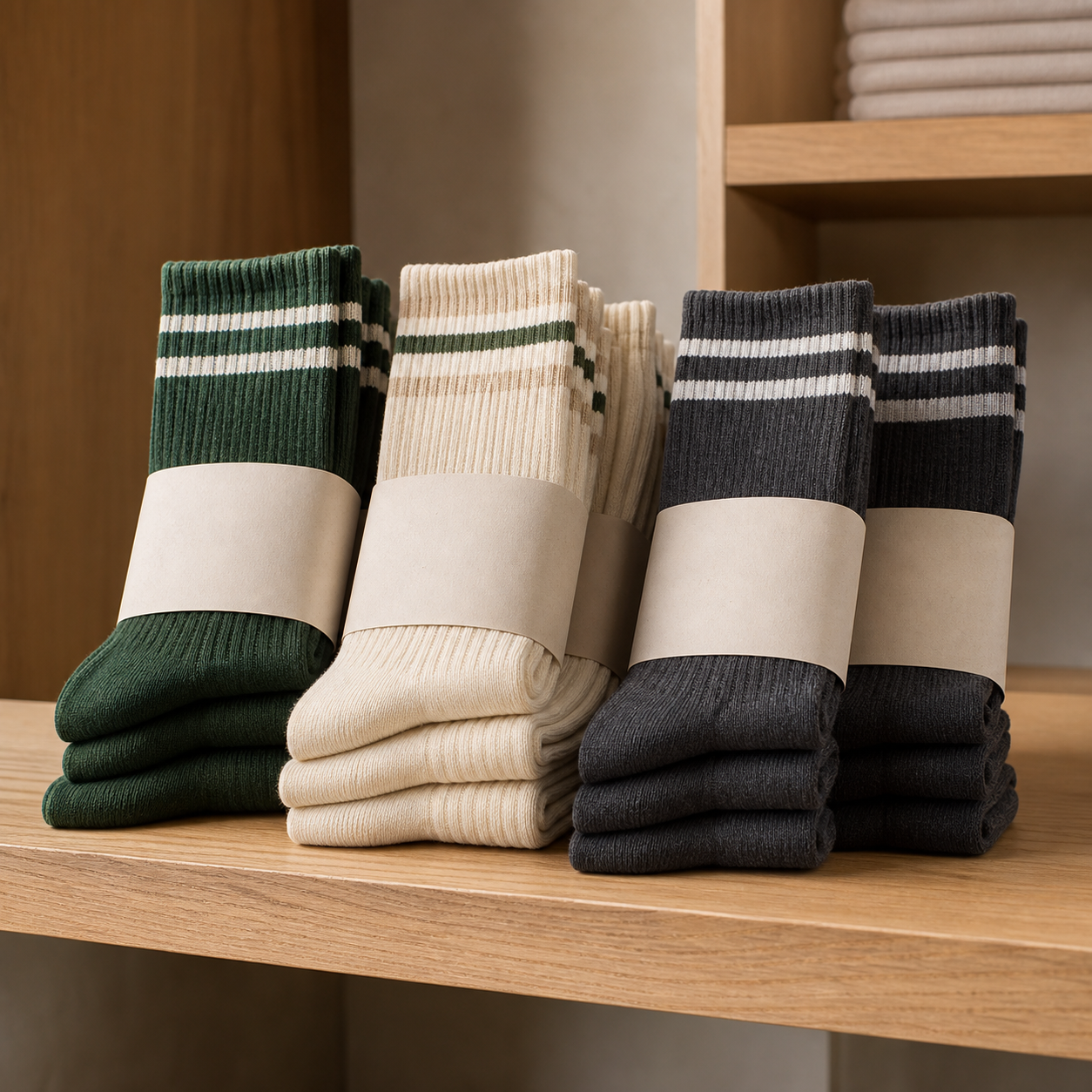 Custom tennis socks for sports retail display