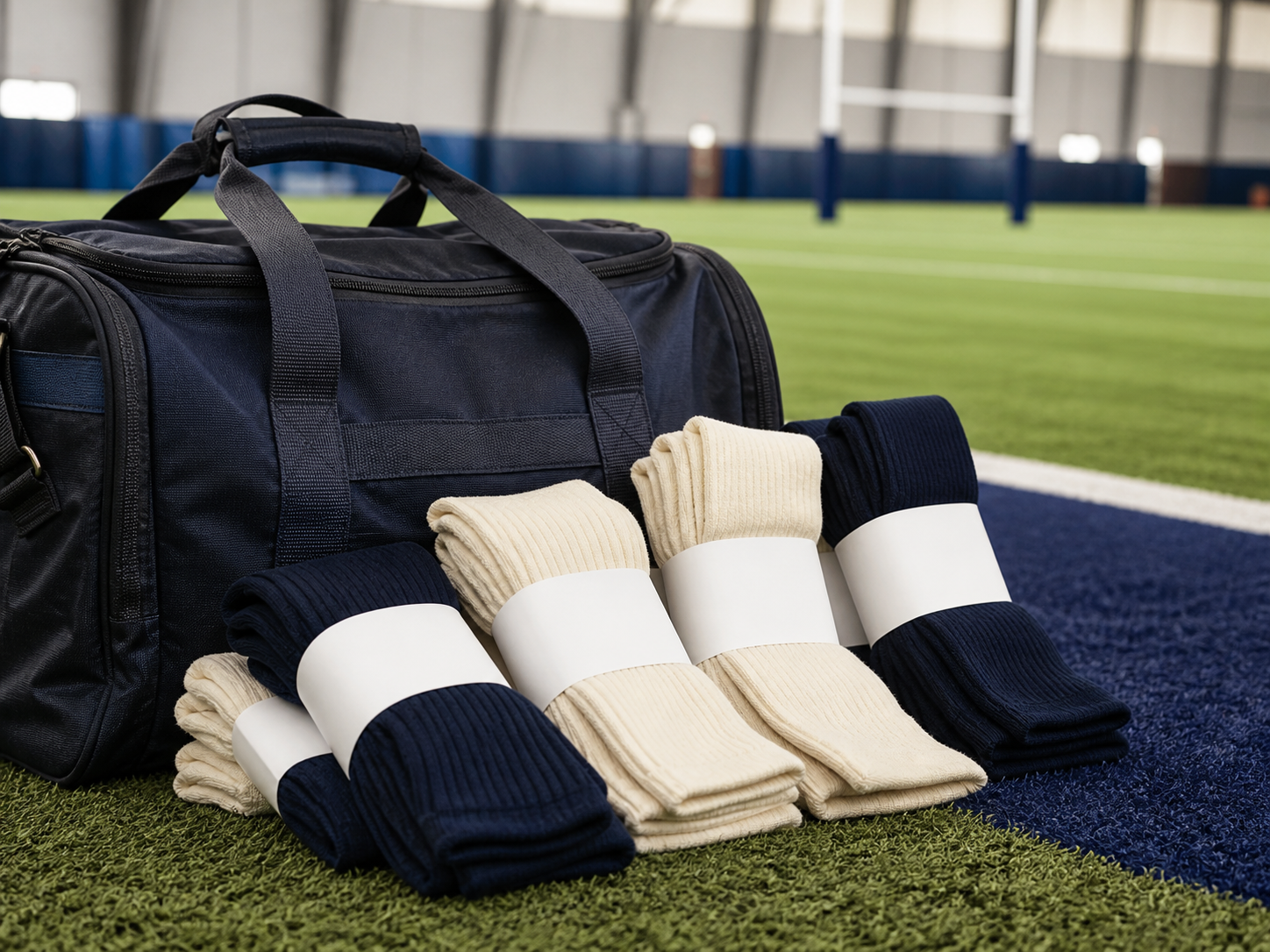 Rugby tournament preparation with sock packs