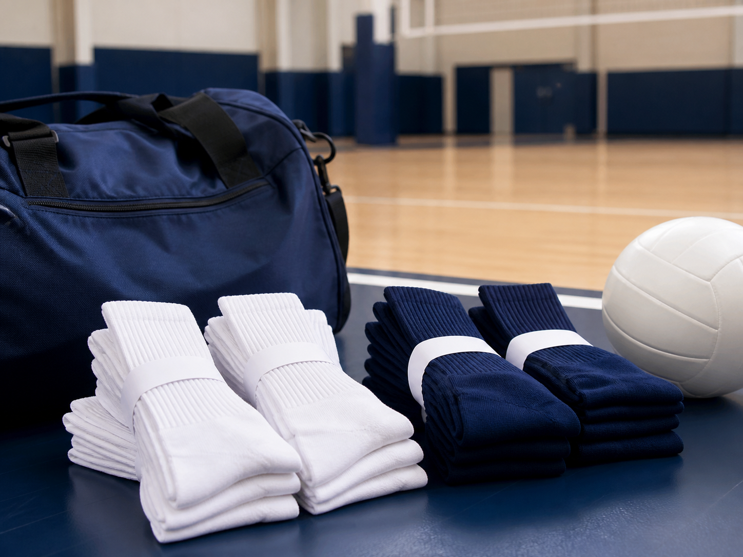 Volleyball tournament preparation with sock packs