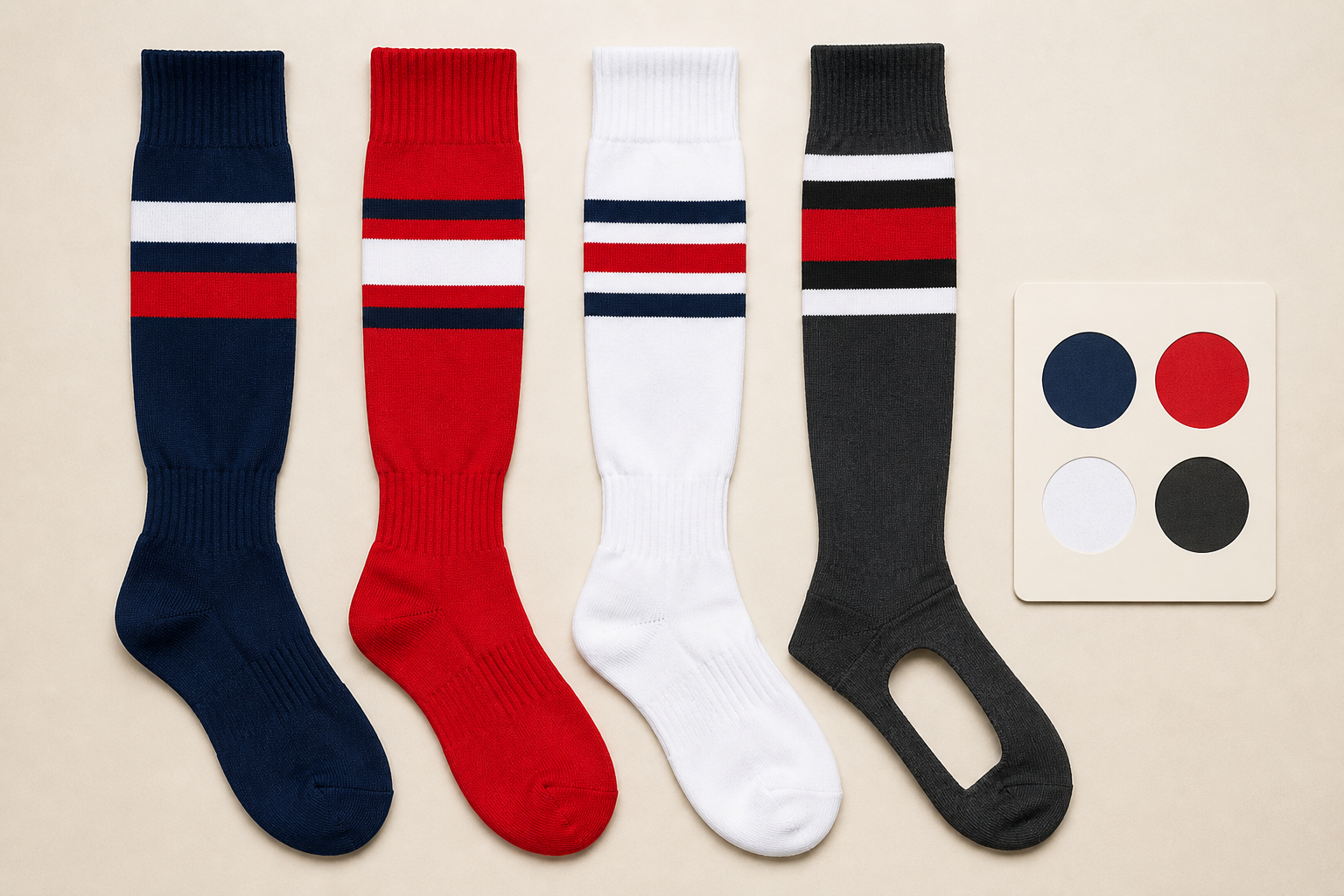 Baseball sock illustration for colour & stripe review