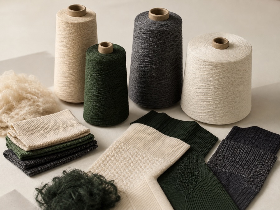 Cycling sock yarn and material choices