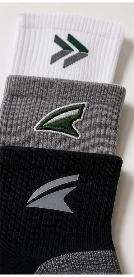 Running sock branding and color options