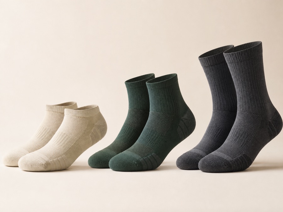 Cycling sock cuff height and cushion choices