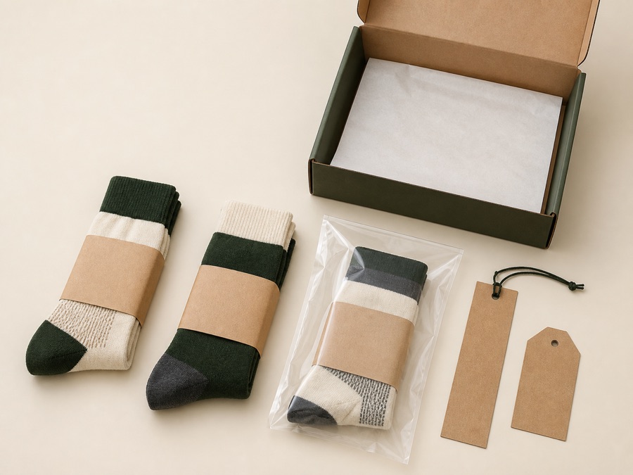 Private label cycling sock packaging options