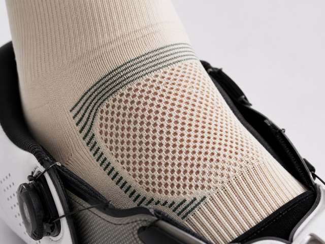 Breathable mesh zone on a custom cycling sock