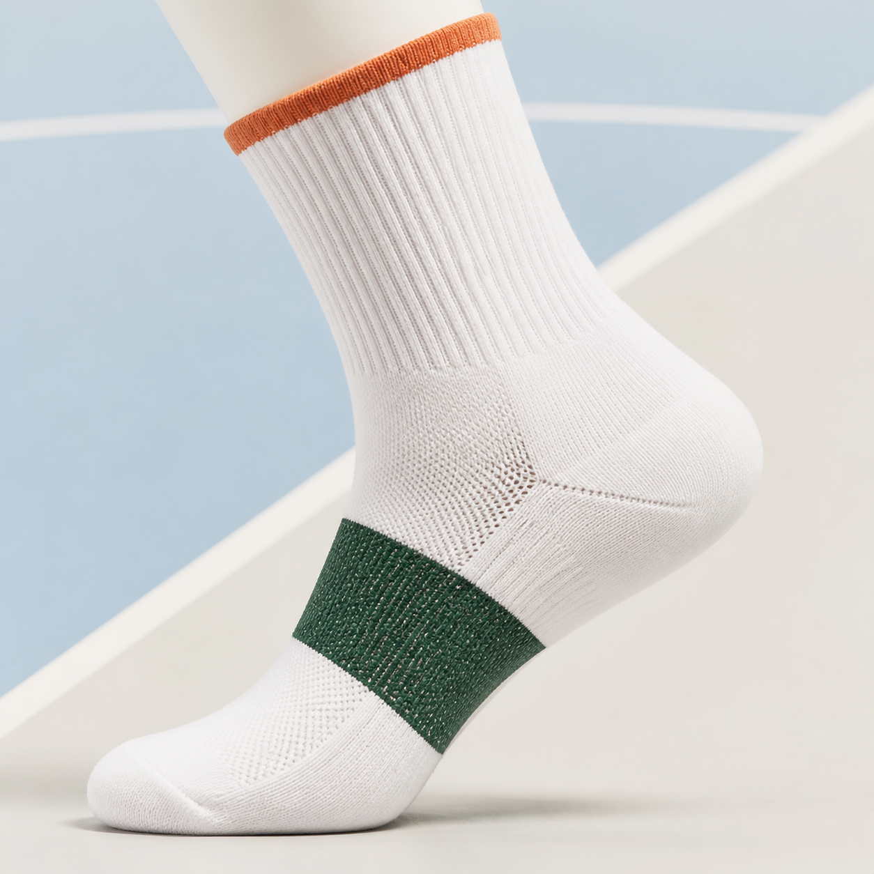 Tennis sock arch support knit band
