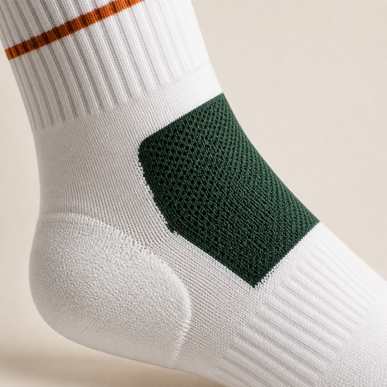 Tennis sock breathable instep mesh