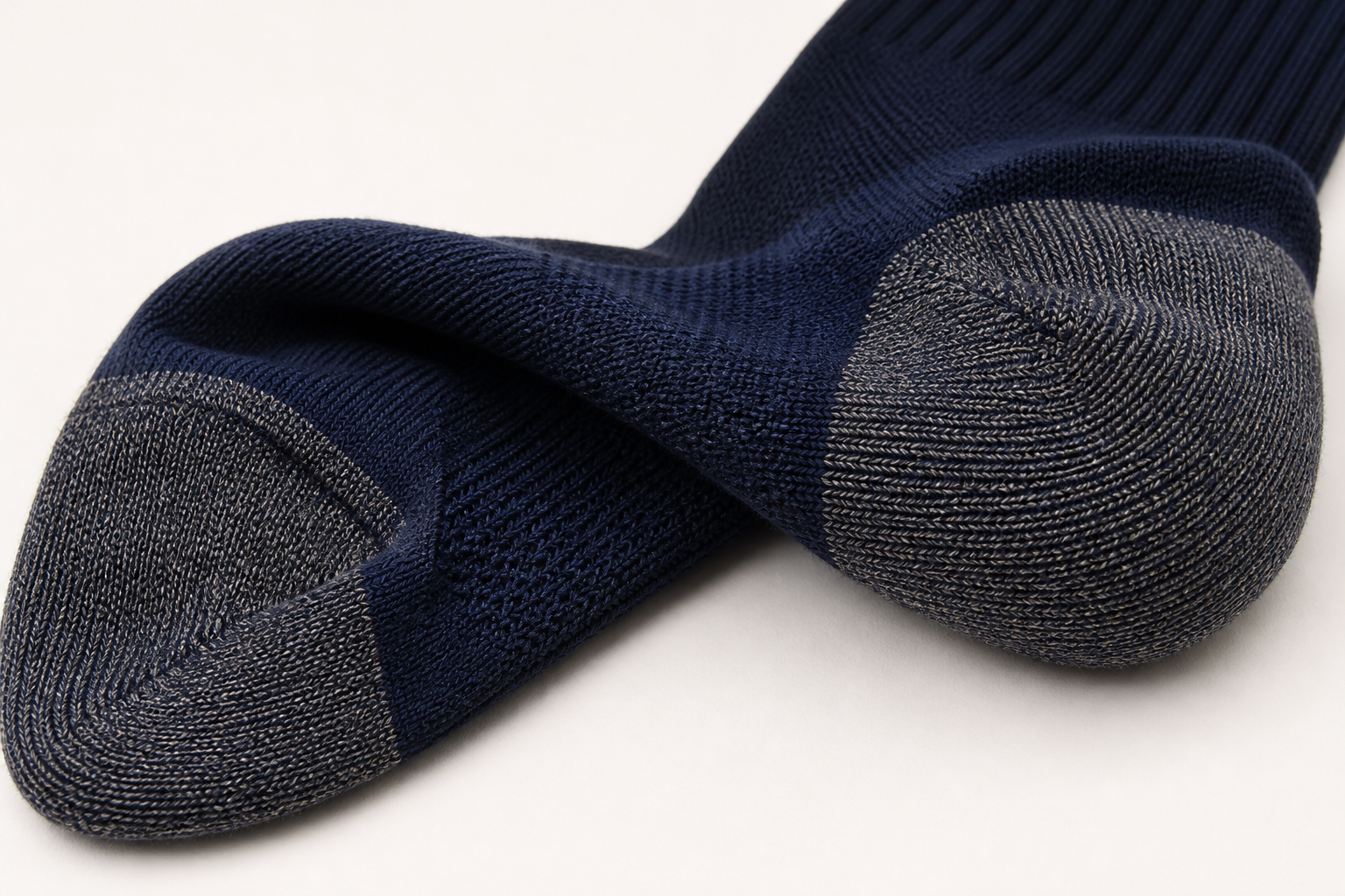 Reinforced heel and toe detail on volleyball sock