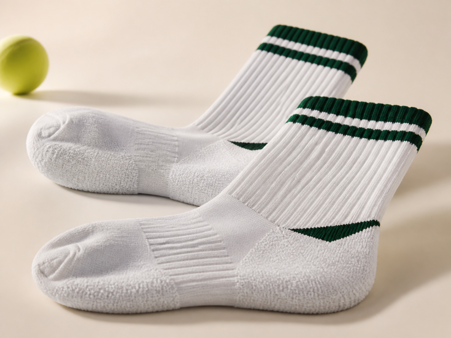 Tennis sock terry cushioning and smooth toe detail