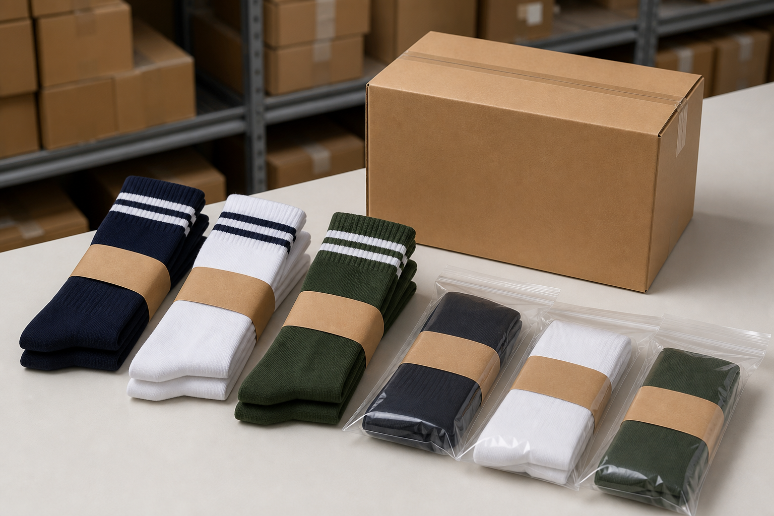Athletic socks packaging options
