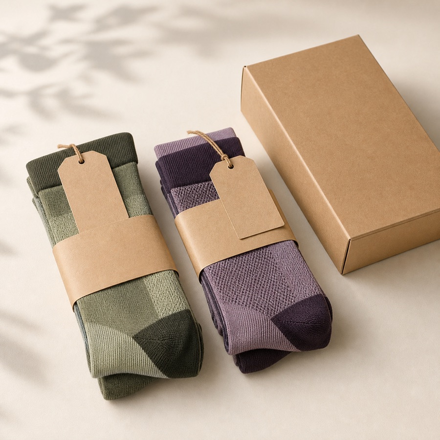 Private label cycling sock packaging