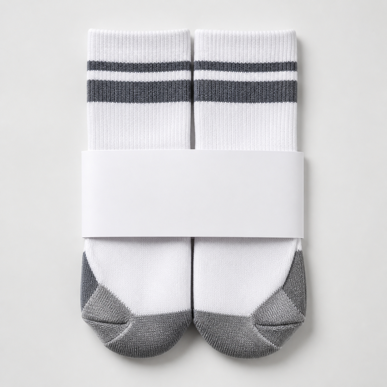Golf sock pair presentation with paper band packaging