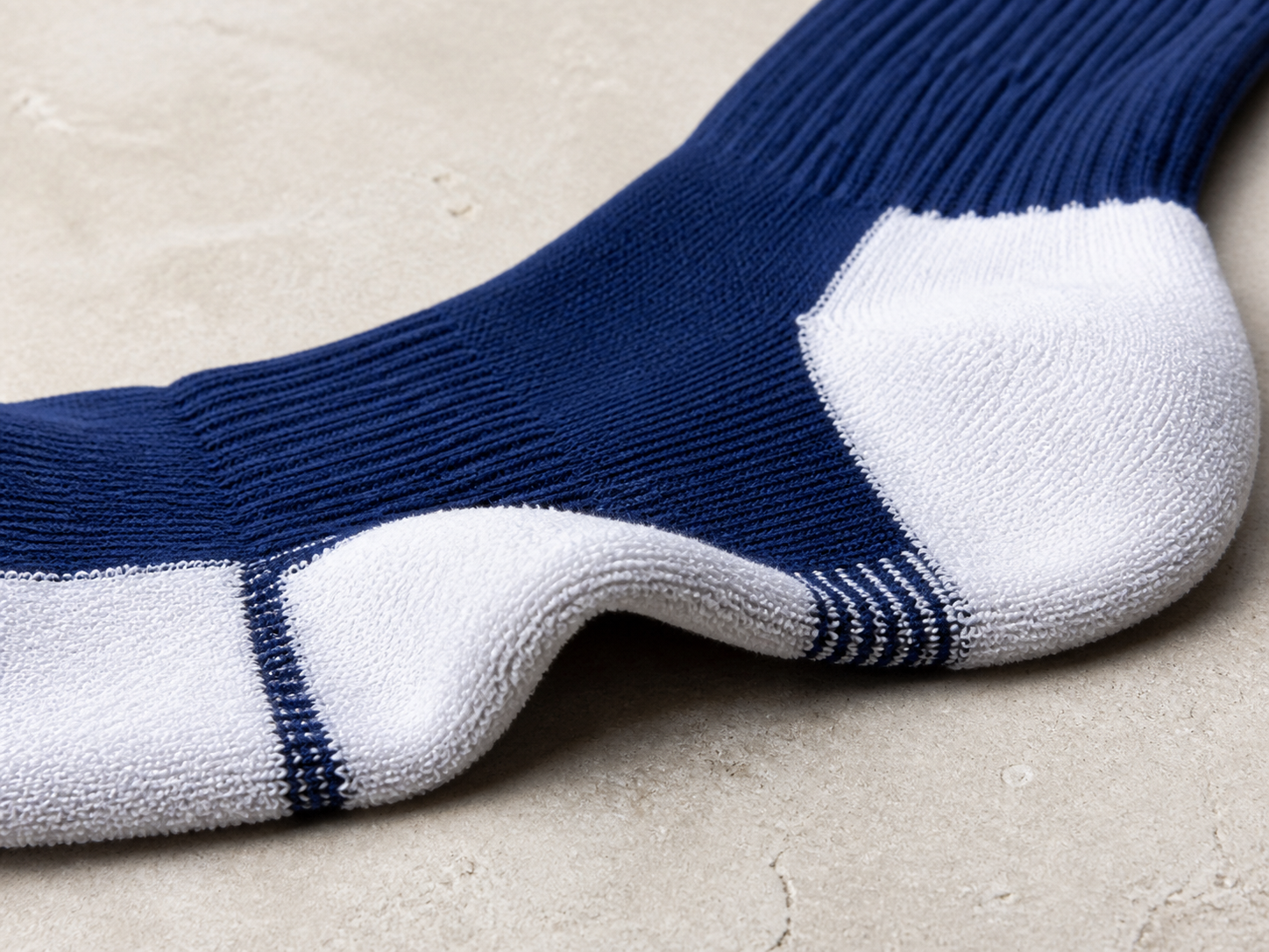 Volleyball sock terry cushioning detail