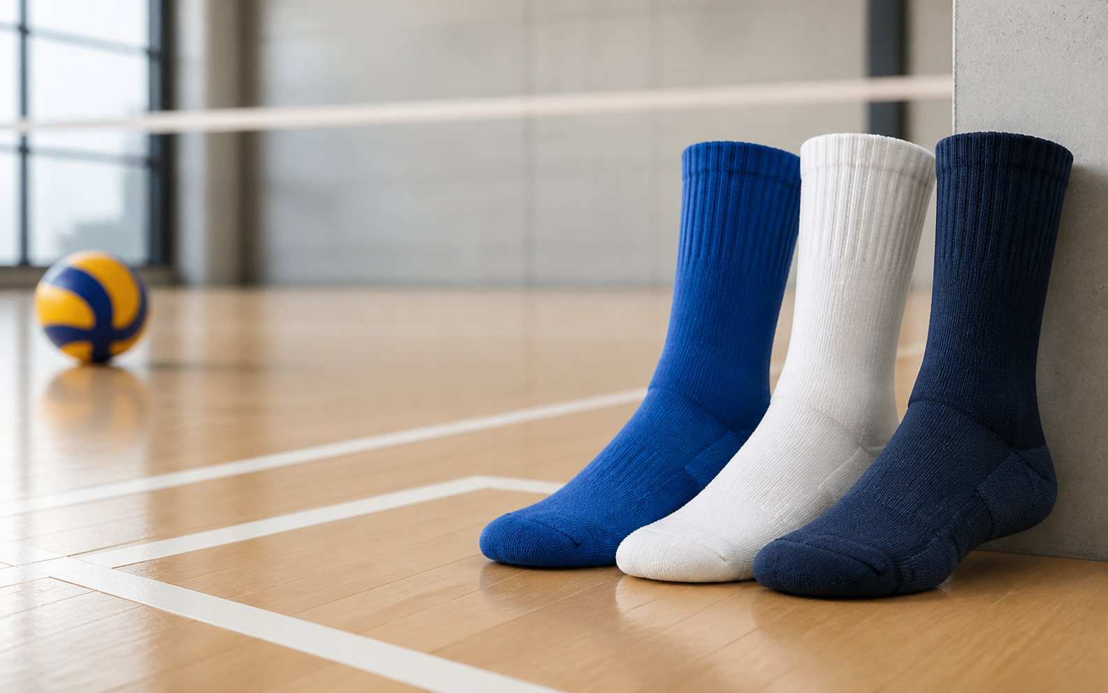 Custom volleyball crew socks for teamwear programmes
