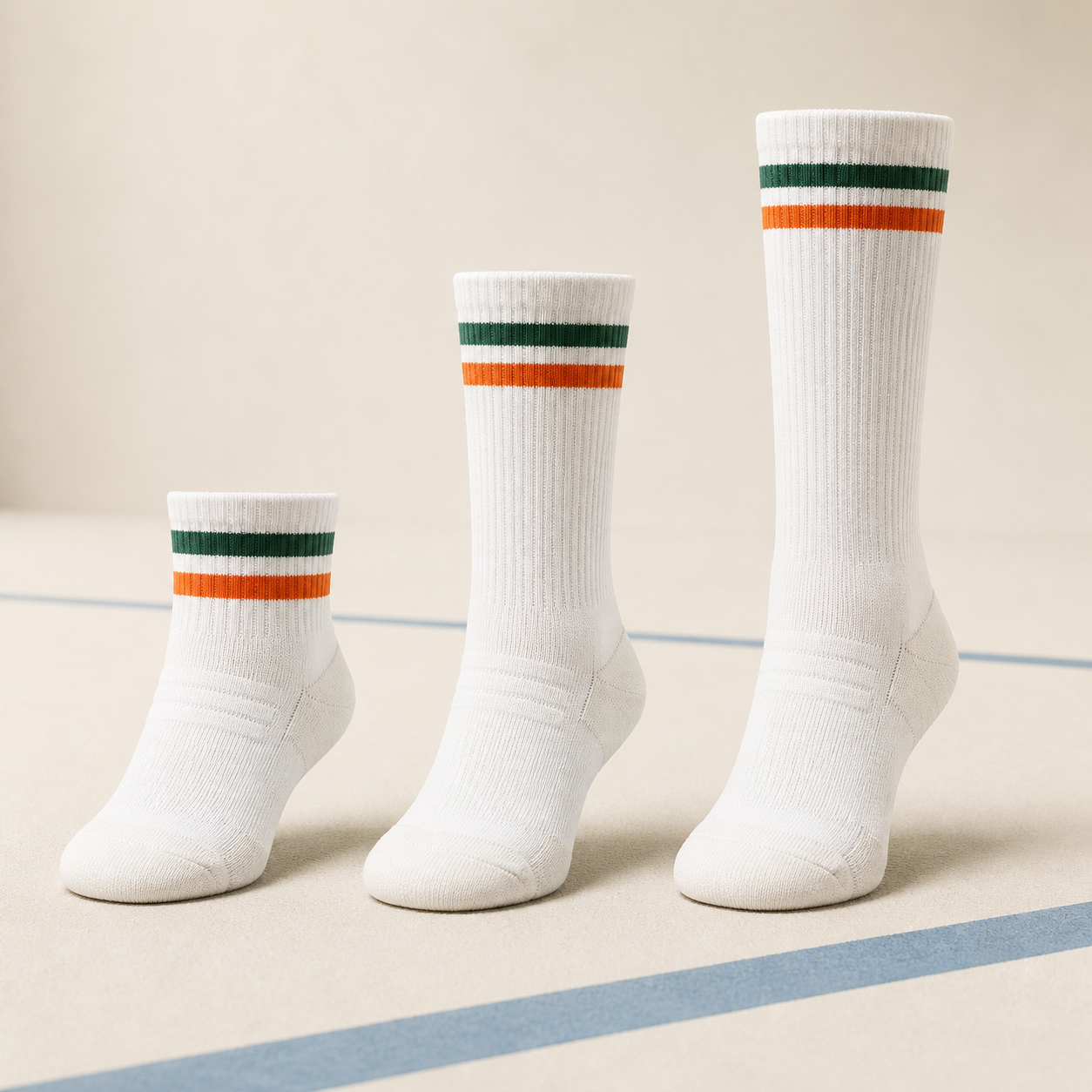 Volleyball sock height and fit options
