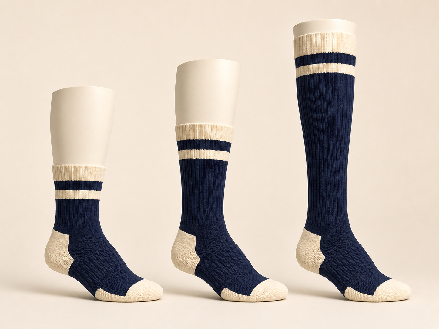 Rugby sock height and fit options