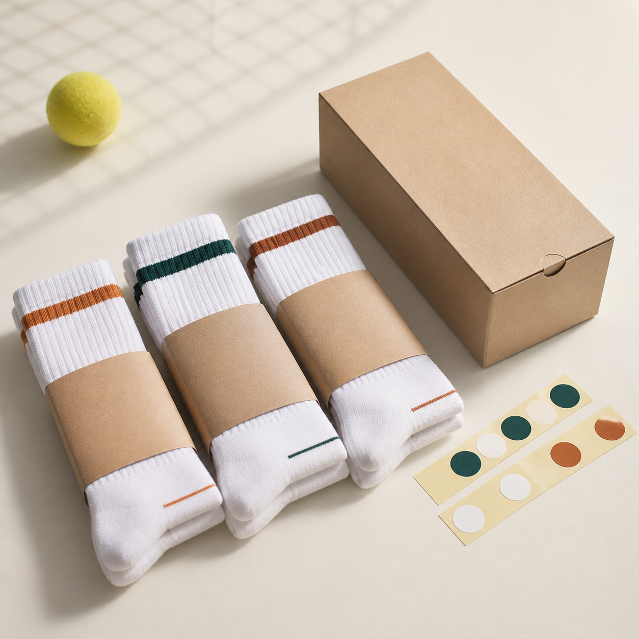 Tennis sock retail packaging