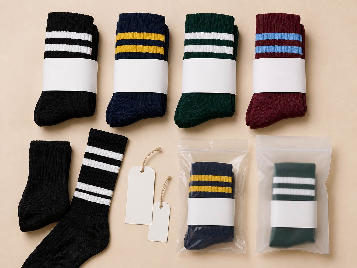 Rugby sock private label packaging options