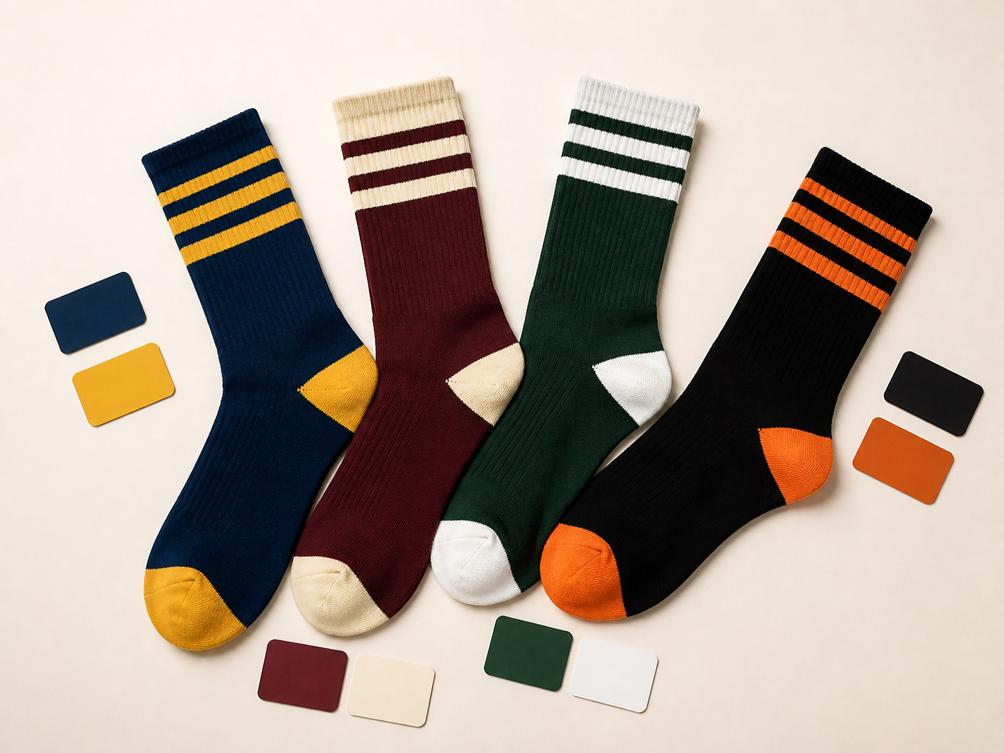 Basketball team sock colour and stripe options