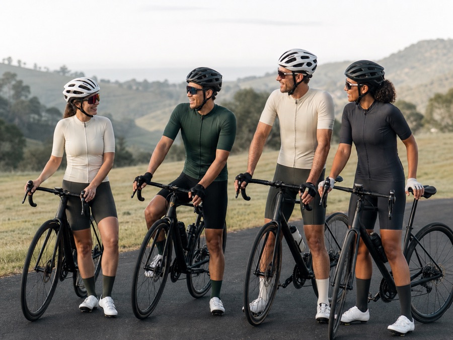 Cycling club and racing team wearing custom socks