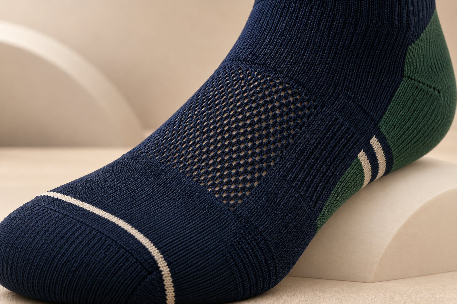 Illustrative lower-bulk instep knit-zone direction