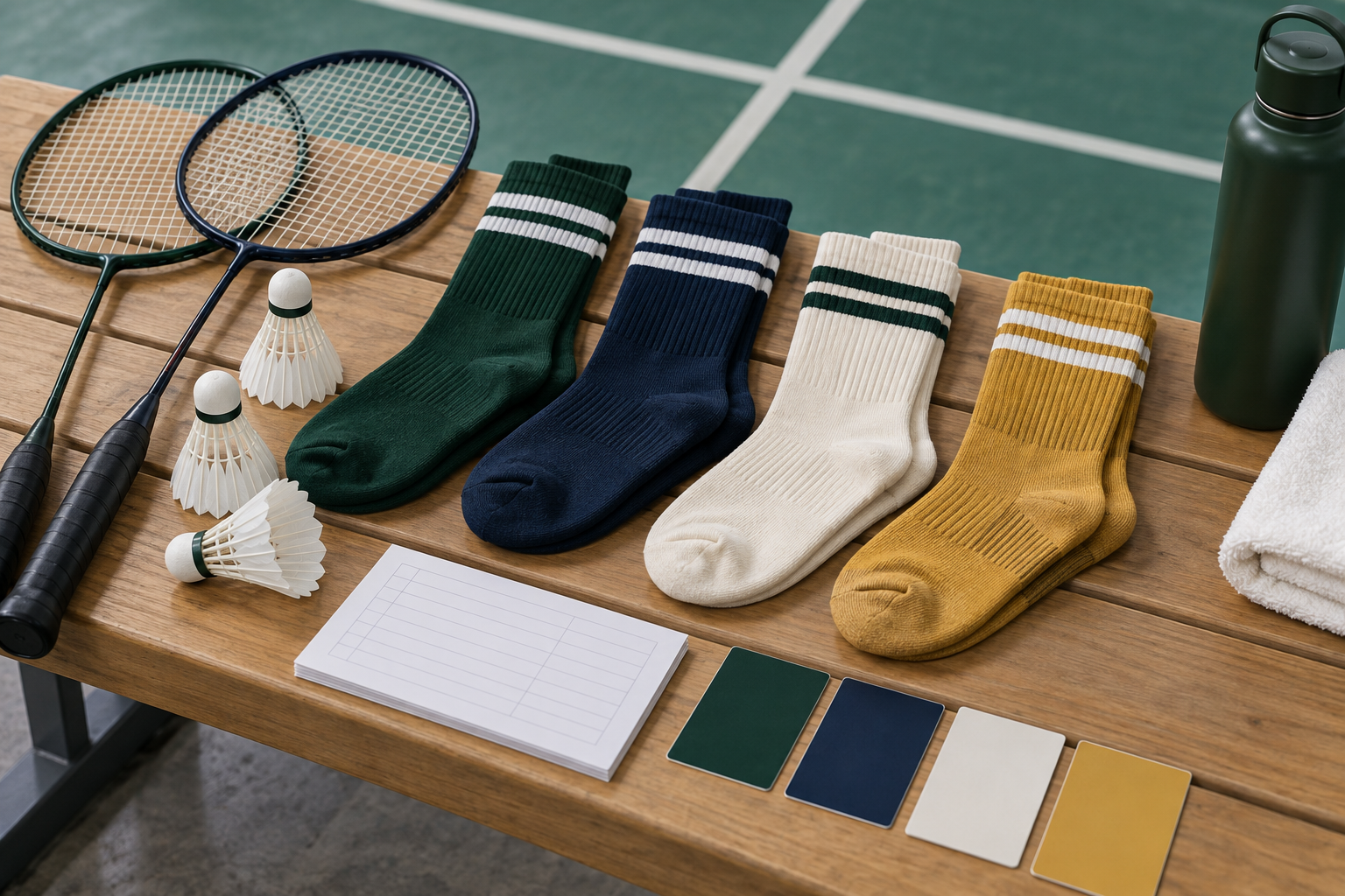 Illustrative badminton club and team sock programme