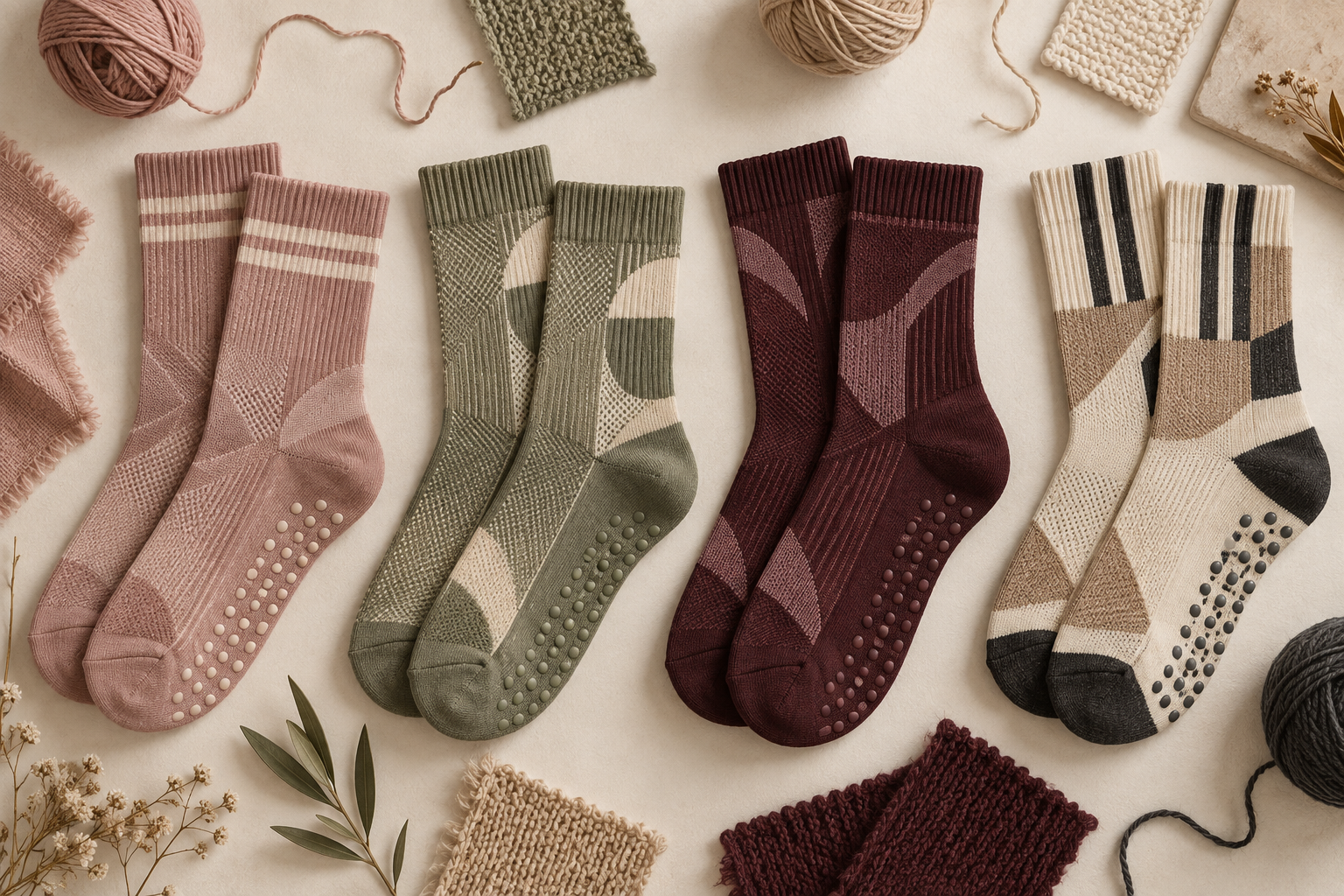 Illustrative Barre grip sock artwork and colour directions
